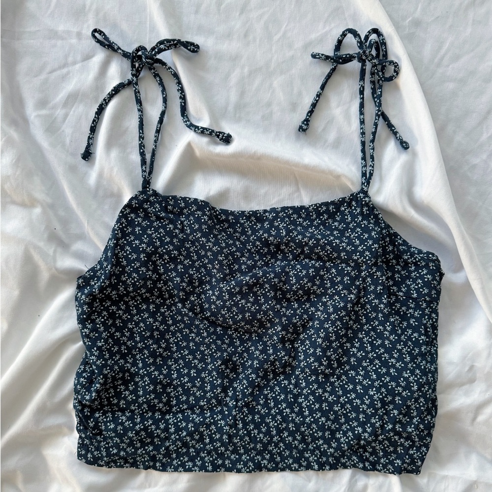 Brandy Melville Blue Floral Top
